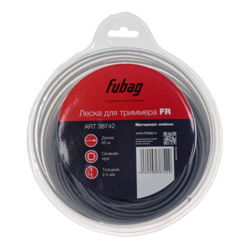 Леска Fubag  2,4*60 (круг), Триммерная леска FR сечение круглое_L 60 м*