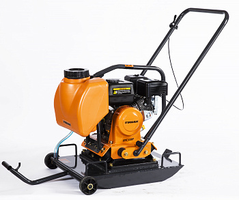 Виброплита FIRMAN FPC100F (6,5 л.с., 93 кг, Loncin 196 cc, 770м2/ч, 196см3, в комплекте: бак д/воды, колеса, коврик)