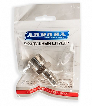 Разъем АВРОРА папа с наружной резьбой 1/2M, RAPID, никелированная сталь, уп. 1шт  39242
