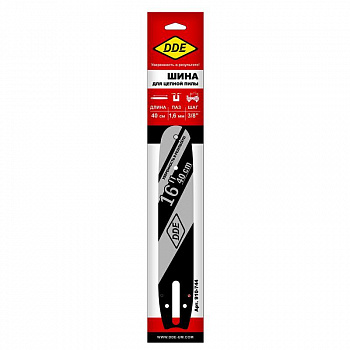 Шина 3/8"- 1,6- 60z- 16" DDE сварная (для цепи 75DP/LP)(163SLHD025) проф.