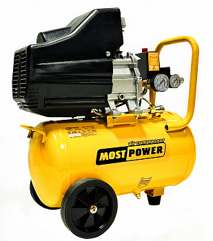 Компрессор  24 MOST POWER DC 24/260 (220В, 260л/мин, 24л, 8 бар, 1,5 кВт, 2850 об/мин, разъемы б/с EURO+"ёлочка", прямой привод, 17кг)