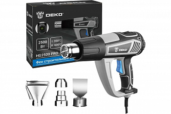 Фен DEKO HG2500 PRO, 2500 Вт, с LCD дисплеем, 50-350°С-350-600°С  063-4336