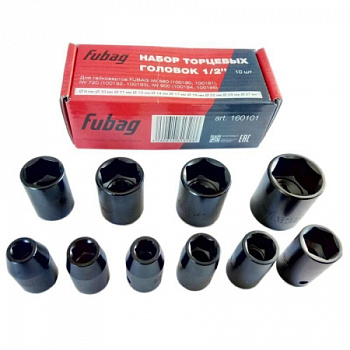 Набор торцевых головок Fubag 1/2" 10 шт. для гайковертов IW 580_IW 720_IW 900 (9-10-11-13-14-17-19-22-24-27 мм.)_картонная коробка
