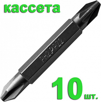 Бита отверточная ПРАКТИКА  "Профи" двусторонняя PH-2 / PZ-2 х 50мм  (10шт), кассета 036-810