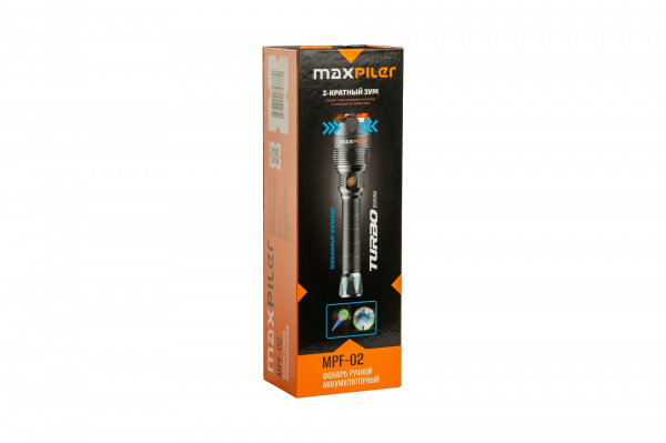 Фонарь ручной аккум. MAXPILER MPF-03(8000/1000 Лм, LED COB, 2 реж, 1,5-3ч, 7.4В/5000мАч, инд.заряда)