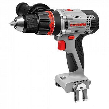 Дрель акк CROWN CT21076HMX (B3+, 20В, Li-ion, 55Нм, БЗП 13мм, 2 скор.,0-400/0-1500, БЕЗ АКК и ЗУ, коробка, поясная клипса)