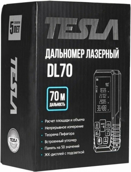 Дальномер лазерный TESLA DL70 (дальность 70 метров, точность ±2мм)