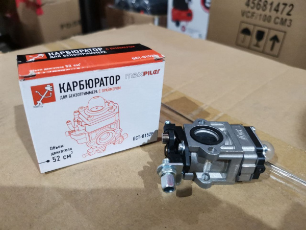 Карбюратор для бензотриммера с праймером GCT-0152P (52 см³) MaxPiler