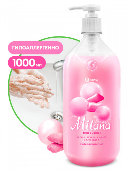 GraSS Мыло жидкое с дозатором Fruit Bubbles (флакон 1000мл) 125312