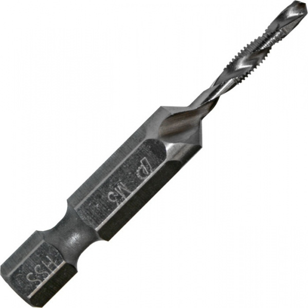 Сверло метчик ПРАКТИКА  М3, шаг 0,5, длина 49 мм, хвостовик HEX 1/4 774-962