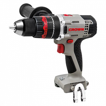 Дрель акк ударная CROWN CT21075HMX (B3+, 20В, Li-ion, БЗП металл. 13мм, 0-400/0-1500об/мин, 55Нм, БЕЗ АКК и ЗУ, КОРОБКА, поясная клипса)