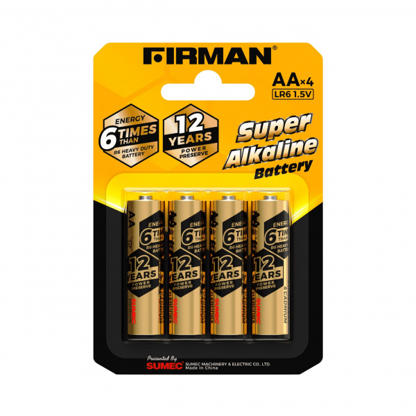 Батарейка FIRMAN AA/LR6 (4 х блистер, в упак.12шт. блистеров)