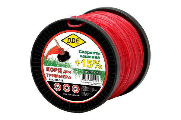 Леска триммерная на катушке DDE "Speed line" (звезда) 2,7 мм х 90 м  910-515