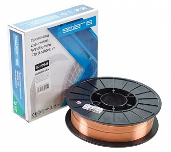Проволока омедненная сварочная Solaris ER 70S-6 0,8мм 5 кг катушка D200   WM-ER70S6-08050