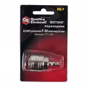 Разъем QUATTRO ELEMENTI EQ-7 мама EURO-папа елочка 6мм  771-107