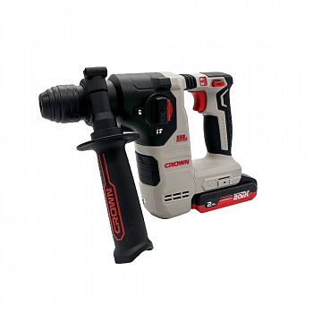 Перфоратор акк бесщет CROWN CT28018HX-2S BMC (20В, B3+, SDS-Plus, 2-х реж.,1акк*2,0А/ч, 0-900 об/мин, 0-5200 уд/мин, 1,4 Дж, 18 мм, ЗУ, кейс)