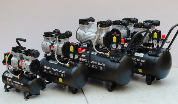 Компрессор QUATTRO ELEMENTI PACIFIC 24-200 (безмасляный, 200 л/мин, 24л, 1,2 л.с, 8 бар) 915-335