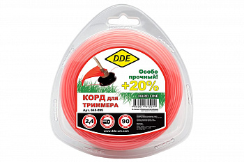 Корд трим.  2,4* 90м круг армированый в блистере DDE "Hard line"  645-099