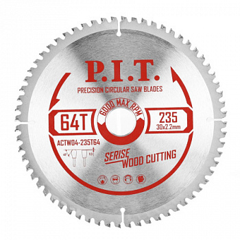 Диск пильный 235х30х64Т P.I.T. 2,2 мм (ACTW04-235T64)