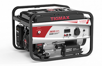 Электростанция бенз.TIGMAX  TU4800E (3,5/3,85кВт, 220В, двиг. TX170FE-Q, 236см3, 8л.с., бак 13л, ЭЛСТАРТ, 42кг) 