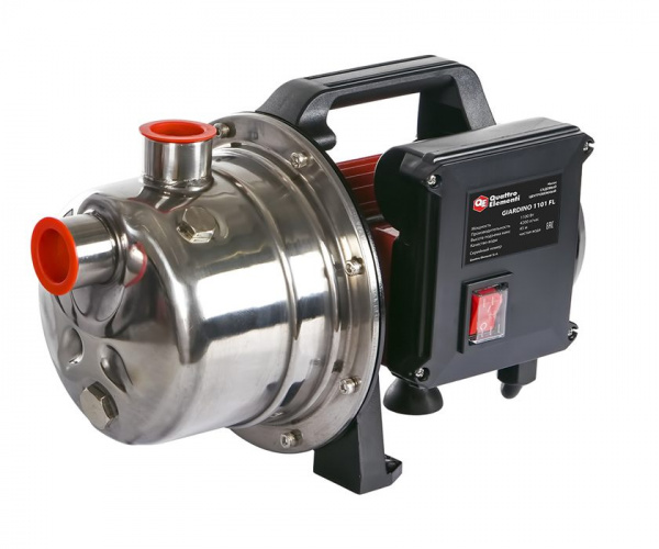 Насос садовый QUATTRO ELEMENTI Giardino1001 Inox (1000 Вт, 3600 л/ч, для чистой, 40 м, 6,4 кг)