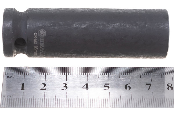 Головка торцевая глубокая ударная КОБАЛЬТ 1/2", 16 мм, Cr-Mo (1шт.) подвес 642-296