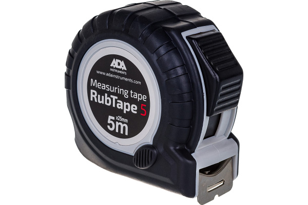 Рулетка ударопрочная ADA RubTape 5 с полимерным покрытием ленты (сталь, с двумя СТОПами, 5 м) А00156