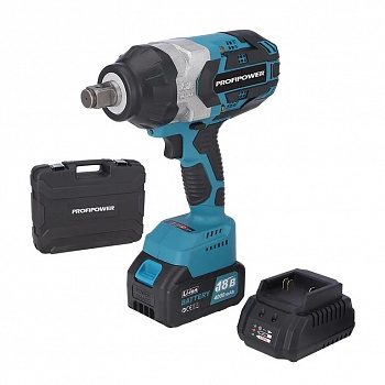 Гайковерт акк бесщет. уд. Profipower DTD-18B 18B, 1300Нм 0-2200 уд/м,  3/4, 1*4Ач+зу, кейс  E0123  (5)