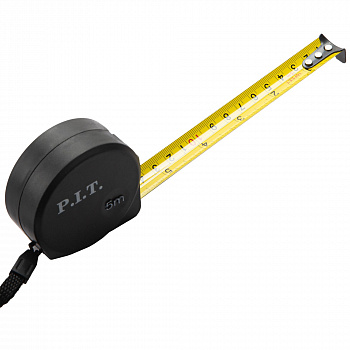 Рулетка с фиксатором P.I.T. серия CONTROL HTPM03-0519 (5м x 19мм х 0.03мм, 2 класс, мм/дюймы, ABS)