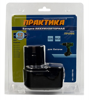 Аккумулятор Практика 12В 1,5А/ч Ni-Cd блистер д/HITACHI 032-140