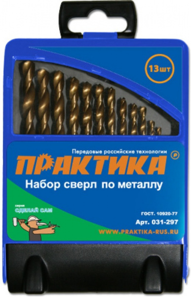 Набор сверел металл Практика 1,5-6,5мм 13шт. 031-297