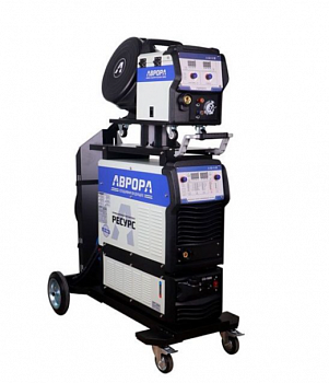 Сварочный полуавтомат АВРОРА РЕСУРС 3500 ДВОЙНОЙ ПУЛЬС + подающий, тележка, водяное охл. 400В  37263