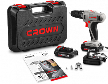 Дрель акк CROWN CT21055L BMC (14,4В, 2акк*1,5Ач, Li-ion, 27Нм, БЗП 10мм, 2 скор.,0-400/0-1400, КЕЙС, ЗУ, поясная клипса)