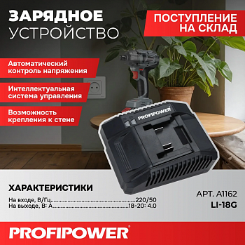 Устройство зарядное Profipower LI-18G 4.0Ач  A1162  (30)