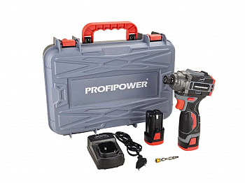 Винтоверт акк Profipower BL-162 б/щет, 16В, 160Нм, 3500уд/м, 3300об/м, 2*2Ач+ЗУ, набор бит, кейс  E0211  (5)