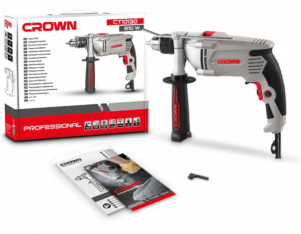 Дрель CROWN CT10130 (810Вт 13мм) ударная