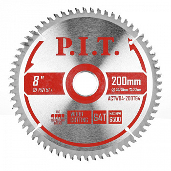 Диск пильный 200х30/20х64Т P.I.T. 2,0 мм (ACTW04-200T64)