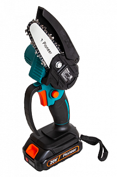 Пила цепная акк Pioneer BCS-2015-11C 20В, 2акк*1,5Ач, шина 4" и 6", 12000об/мин, кейс  