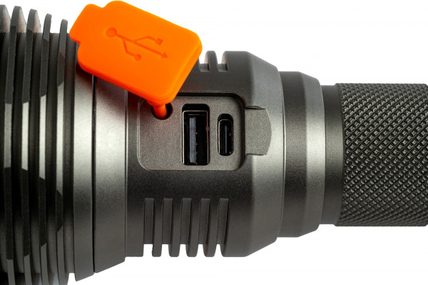 Фонарь ручной аккум. MAXPILER MPF-02(12000-300 Лм, LED COB, 4 реж, 2-12ч, 7.4В/5000мАч, фокус.света)