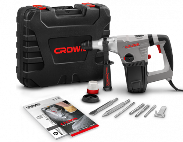 Перфоратор CROWN CT18116 BMC (SDS+, 1050Вт, 4,8Дж, 0-2800 уд/мин, кейс)
