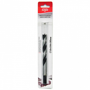 Сверло по дереву спиральное 16x180 Elitech 1820.045700 