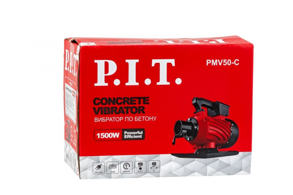 Вибратор P.I.T. стационарный для бетона PMV50-C (1500 Вт, 4 м длина булавы)