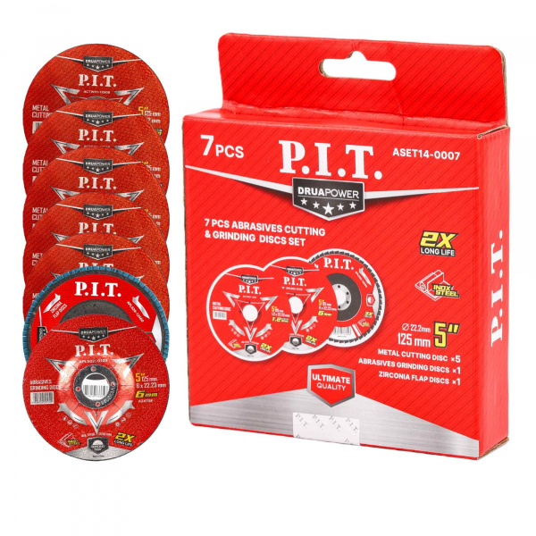 Шлифмашина угл акк бесщет P.I.T. PWS20H-125D кейс STACKIN (20В, 125мм, 3ск, 2х4,0Ач, ЗУ)