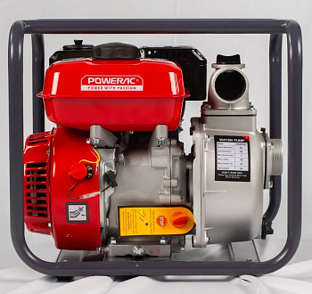 Мотопомпа Powerac PRWP20  (д/чистой воды, 500л/мин, подъем с глубины 7м, высота напора 31м, диам.вход.50мм, двиг. 4х такт, 7л.с., бак 3,6л) 