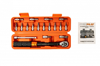 Набор бит MaxPiler с динамометрическим ключом (18 предметов, 1/4", 2-24 Нм) MTW-18-SET