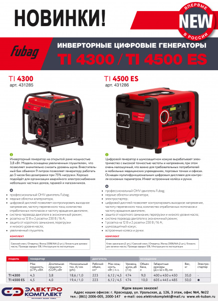Электростанция цифр. Fubag TI 4500 ES (4,0кВт,220В,бак 10л.) кожух