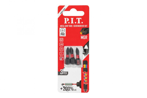 Бита ударная P.I.T. PH1x25 мм 3 шт в уп.(ASDR01-25PH1)