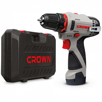 Дрель акк CROWN CT21072HX-2 BMC (12В, 2акк*2,0Ач, Li-ion, акк. обойма, 30Нм, 2 скор.,0-380/0-1250, КЕЙС, ЗУ, БЗП HEX 1/4, поясная клипса)