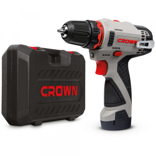 Дрель акк CROWN CT21072HX-2 BMC (12В, 2х2,0А/ч Li-ION, БЗП10мм, 30Нм, кейс)