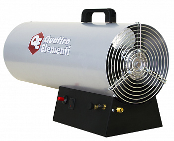 Нагреватель газовый QUATTRO ELEMENTI QE-35G (35кВт, 750м3/ч, 2,6л/ч, 8,3кг, понижающий редуктор, газ. шланг 1,2м)  243-950